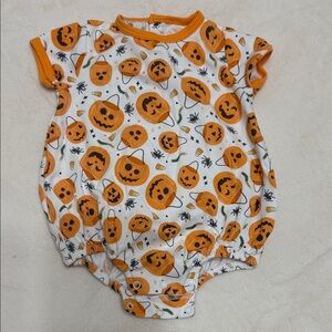Magnolia Baby Orange Pumpkin Romper